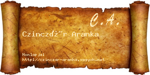 Czinczár Aranka névjegykártya